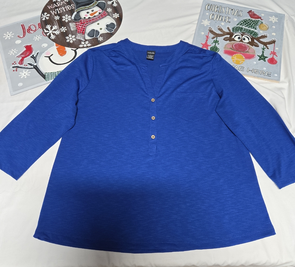Rafaella Royal Blue Long Sleeve Top